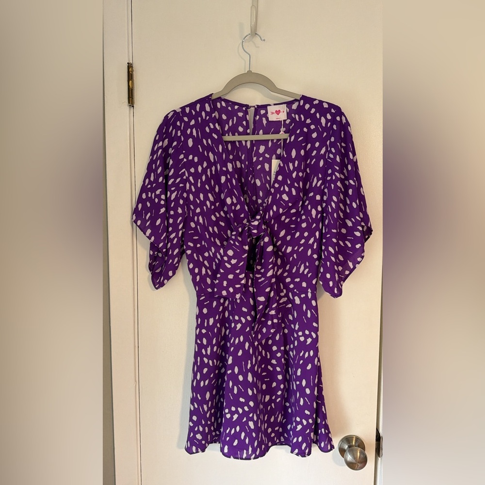NWT Buddylove Purple dot dress